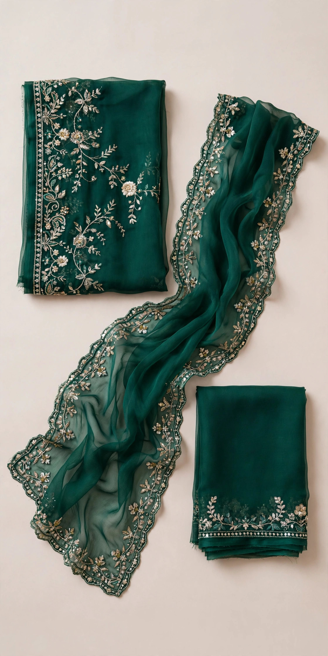 EMBROIDERED & EMBELLISHED CHIFFON 3 PCS (UNSTITCHED)